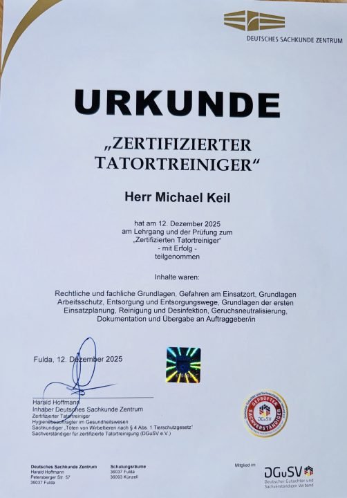 Urkunde Michael Keil